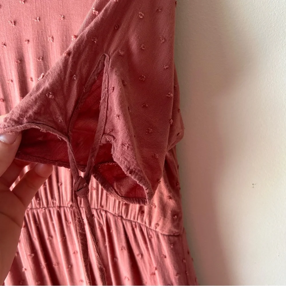 Pink Desert Tiered Boho Maxi Dress Rust